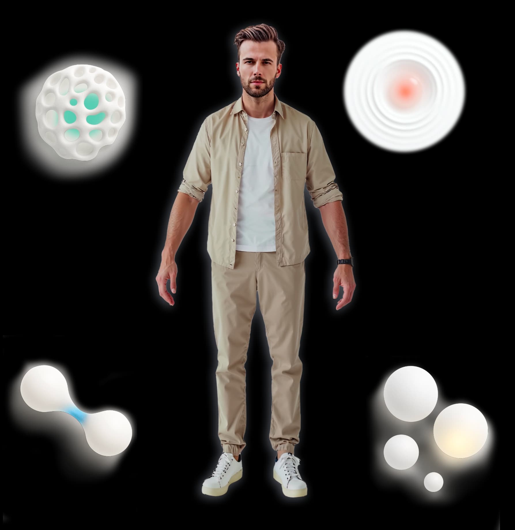 Person with 4 batteries